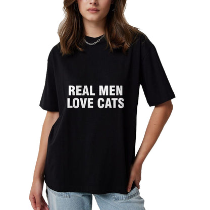 Cat Love Shirt, Funny Cat Lover Gift UnisexT-Shirt/Hoodie/Sweatshirt HLT00 - Real Men Love Cats T-Shirt, Men, Black, 3X-Large (1)
