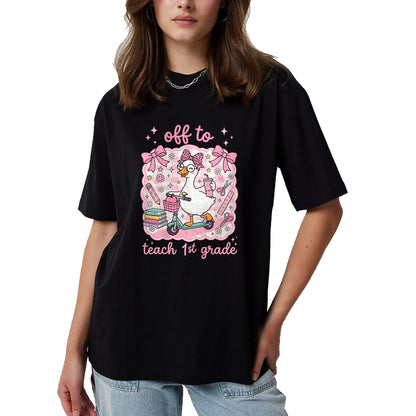Best Student Shirt, Funny Back To School UnisexT-Shirt/Hoodie/Sweatshirt HLT00 - Off to Teach 1st Grade Back to School First Grade Teachers T-Shirt