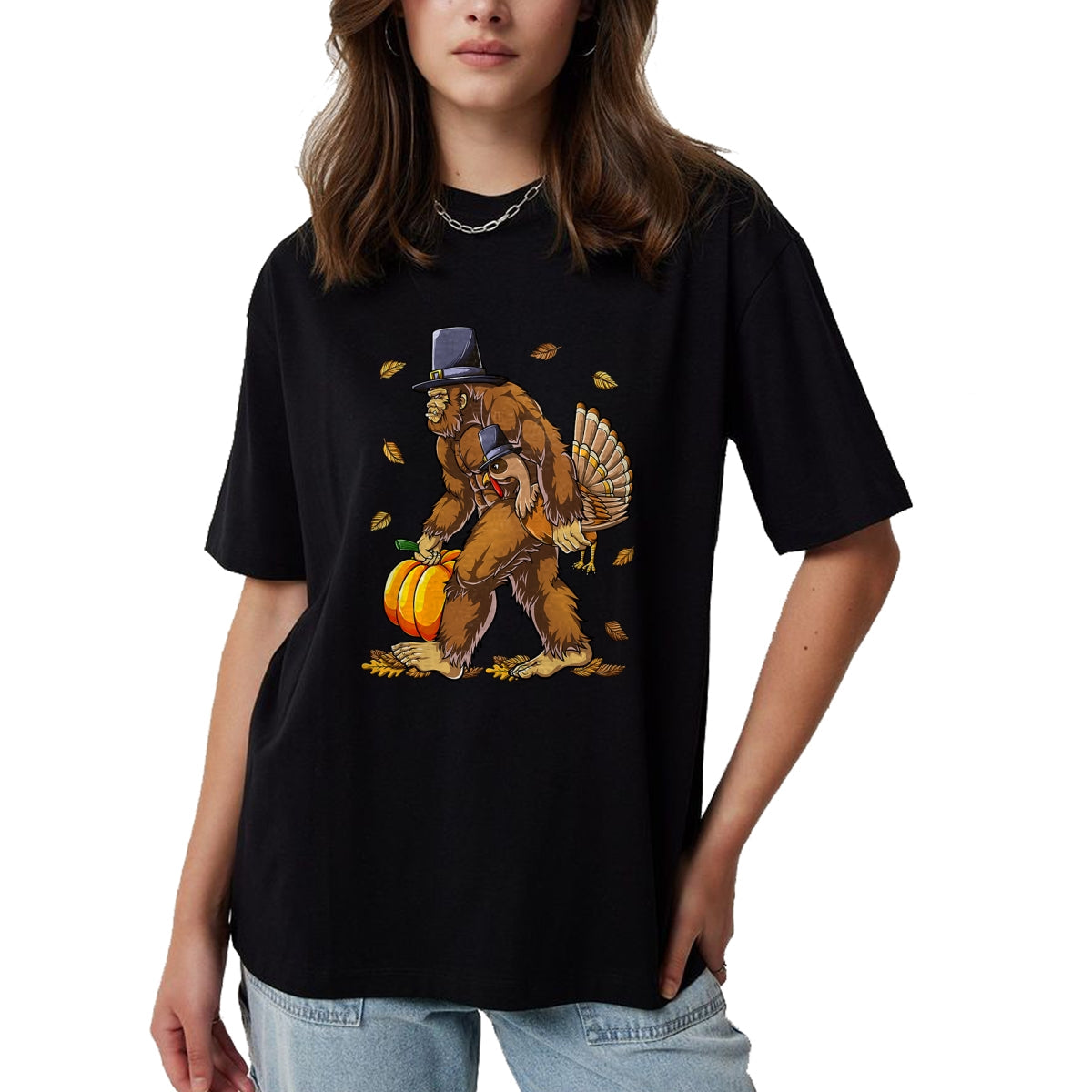 Best Thanksgiving Family Shirt , Funny Thanksgiving UnisexT-Shirt/Hoodie/Sweatshirt HLT00 - Bigfoot Pilgrim Turkey Pumpkin Thanksgiving Day Boys Men T-Shirt