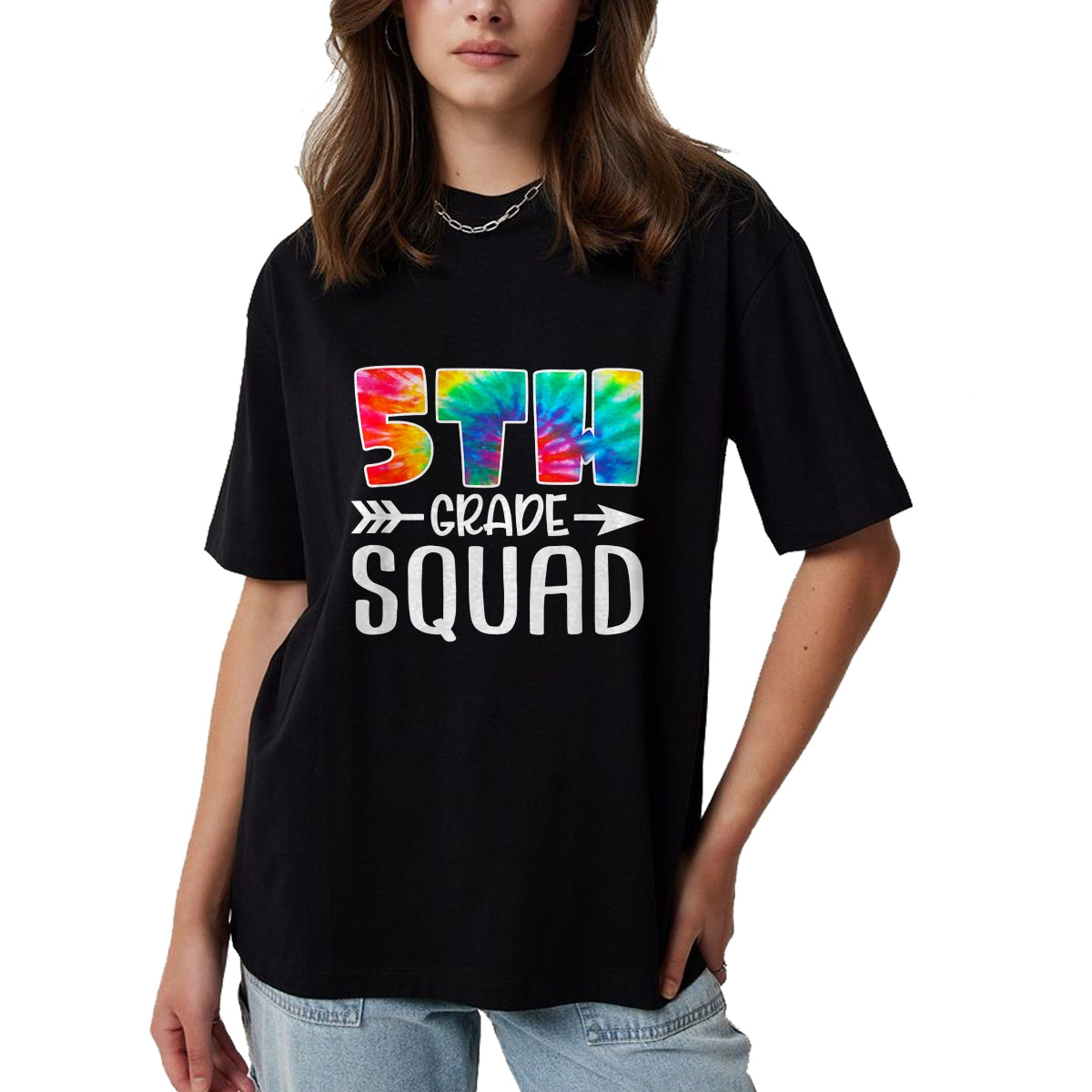 Best Student Shirt, Funny Back To School UnisexT-Shirt/Hoodie/Sweatshirt HLT00 - 5th Grade Squad Tie Dye Back to School Teacher Student T-Shirt