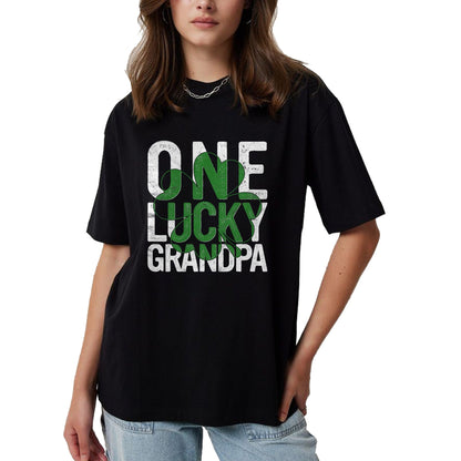 Gift for Dad Shirt, Funny Dad Unisex T-Shirt/Hoodie/Sweatshirt HLT00 – One Lucky Grandpa Irish Grandfather St Patricks Day Dad T-Shirt