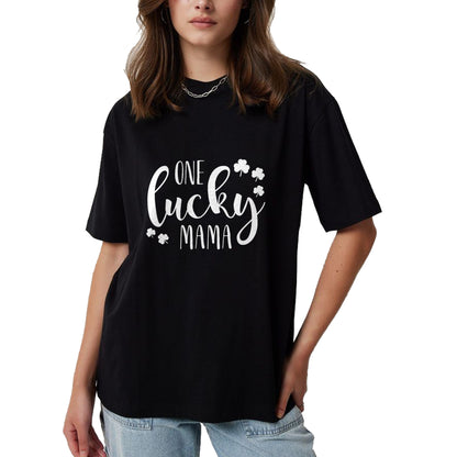 Gift for Mom Shirt, Funny Mom Unisex T-Shirt/Hoodie/Sweatshirt HLT00 - One Lucky Mama St Patricks Day Irish Mom Shamrock Momma T-Shirt