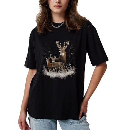 Funny Hunting Shirt, Gift For Hunting Lover Unisex T-Shirt/Hoodie/Sweatshirt HLT00 - Deer Forest Nature Lover Vintage Deer Hunting Hunter T-Shirt, Men, Black, 3X-Large