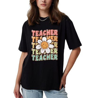 Best Student Shirt, Funny Back To School UnisexT-Shirt/Hoodie/Sweatshirt HLT00 - Groovy Teacher Cute Daisy Flower Retro Back to School T-Shirt