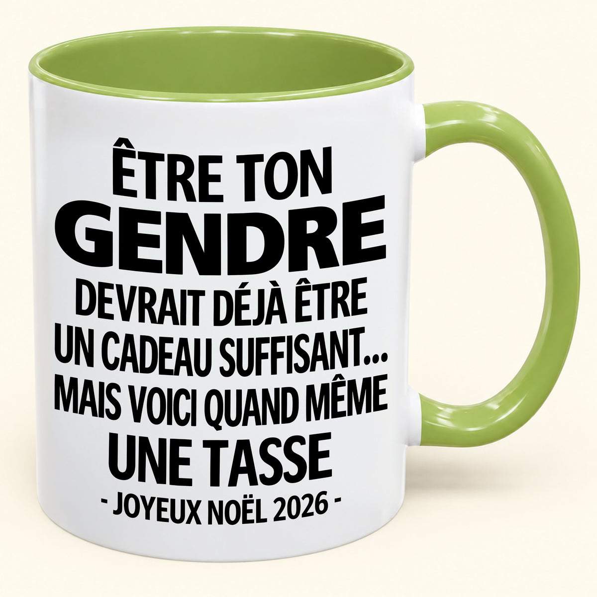 Être ton gendre est déjà un cadeau suffisant – Mug bicolore humoristique – Cadeau de Noël 2026 (SKU2610-266) MUGFR