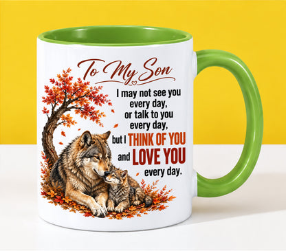 TO MY SON MUGS - I THINK OF YOU & LOVE YOU EVERY DAY - PERFECT GIFT FROM MOM - NINA00 (SKU2610-71)