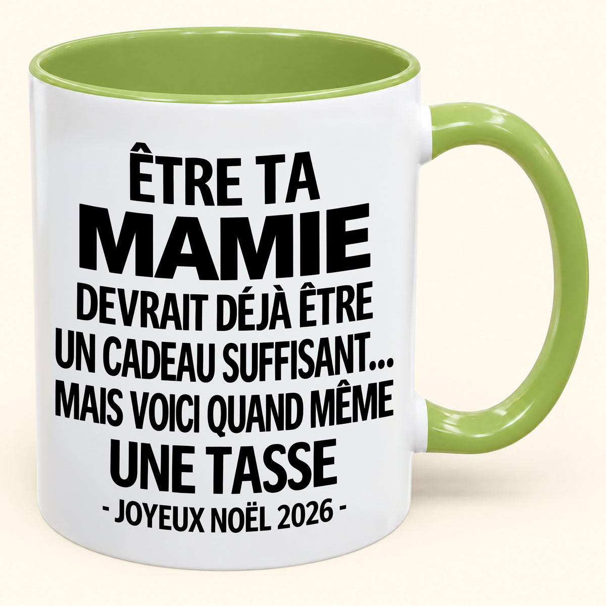 Être ta mamie est déjà un cadeau suffisant – Mug bicolore humoristique – Cadeau de Noël 2026 (SKU2610-198) MUGFR