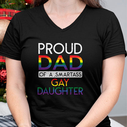 Gift for Dad Shirt, Funny Dad Unisex T-Shirt/Hoodie/Sweatshirt HLT00 – Proud Dad Of A Gay Daughter Straight Ally LGBTQ Pride Month T-Shirt