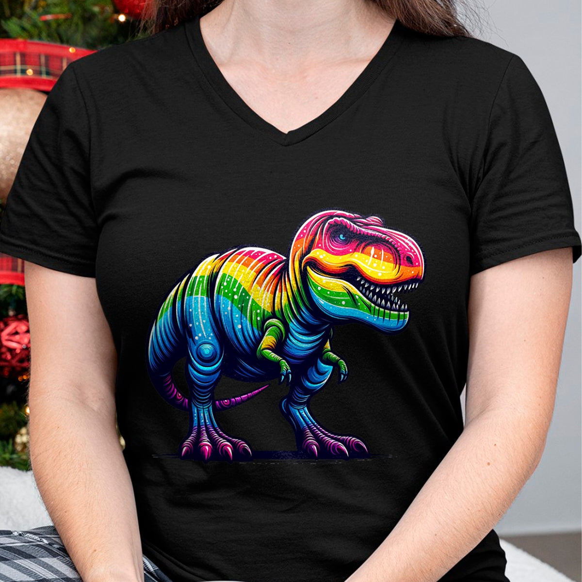 Best Dinosaur Lover Shirt, Funny Dinosaur UnisexT-Shirt/Hoodie/Sweatshirt HLT00 - Rainbow T-Rex Dinosaur Lovers Tyrannosaurus Rex Rainbow T-Shirt