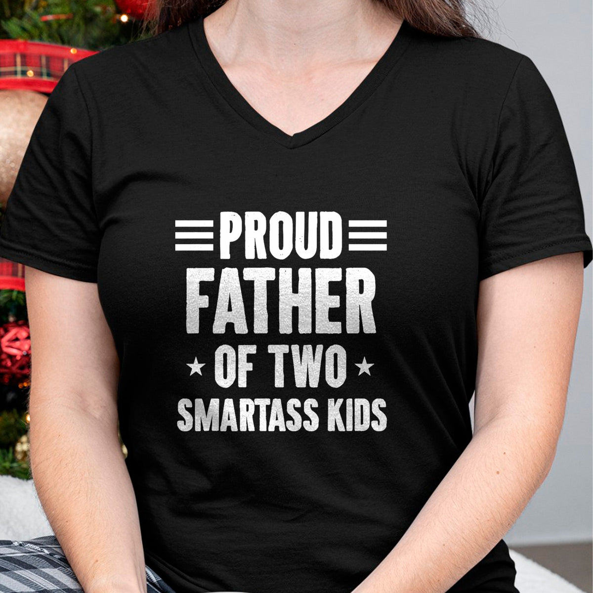 Gift for Dad Shirt, Funny Dad Unisex T-Shirt/Hoodie/Sweatshirt HLT00 – Proud Father of Two Smartass Kids Funny Dad Joke T-Shirt