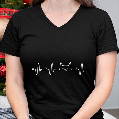 Cat Love Shirt, Funny Cat Lover Gift UnisexT-Shirt/Hoodie/Sweatshirt HLT00 - Cat Heartbeat Love Cats Women_s Girls Cat Lover T-Shirt