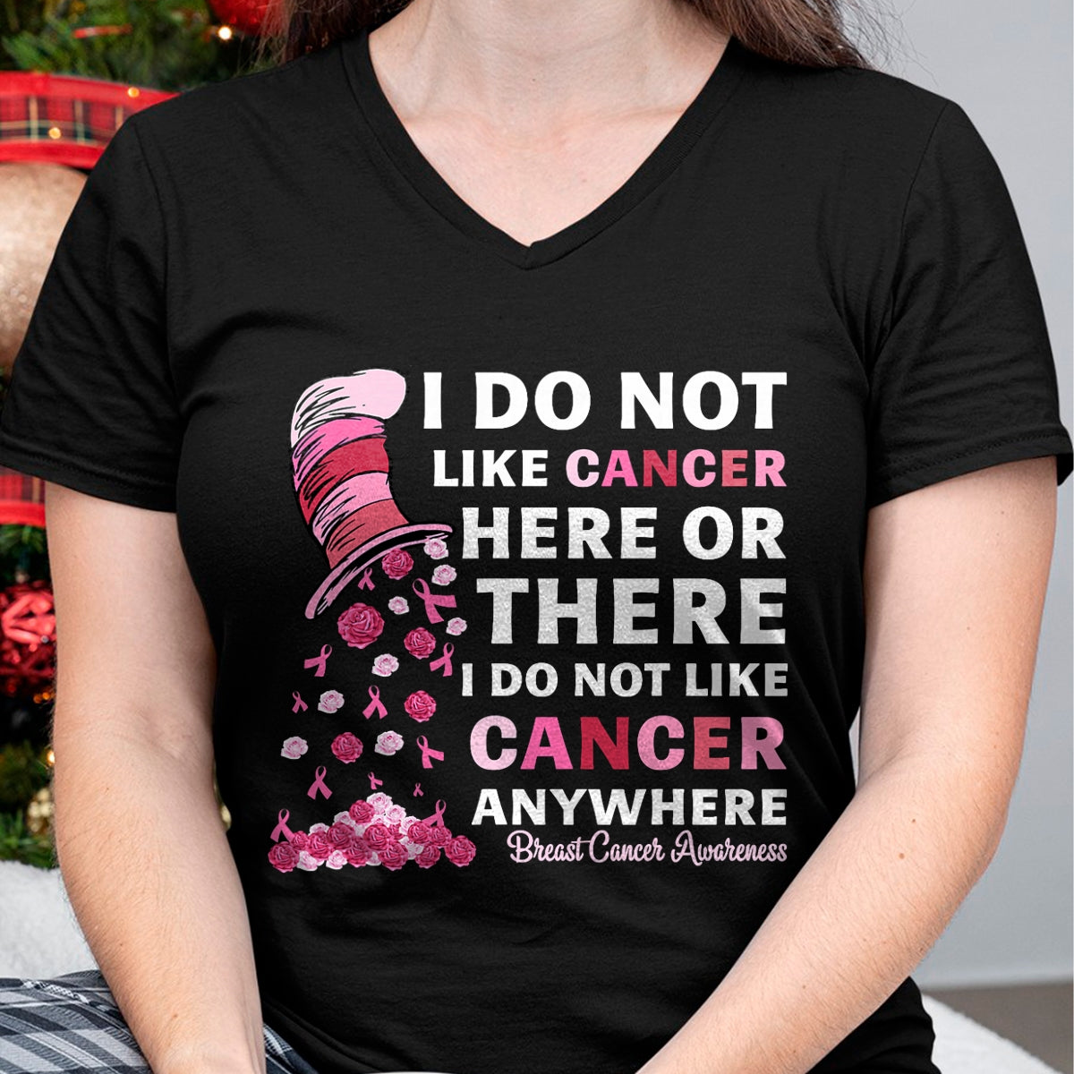 Best Doctor Shirt, Funny Doctor UnisexT-Shirt/Hoodie/Sweatshirt HLT00 - Breast Cancer Awareness Tee I Do Not Like Cancer Here Or There I Do Not Like Cancer Women's Black Mo
