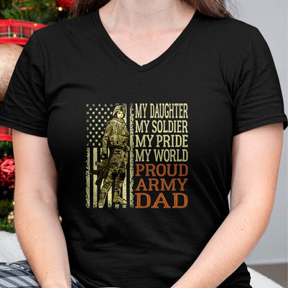 Gift for Dad Shirt, Funny Dad Unisex T-Shirt/Hoodie/Sweatshirt HLT00 – My Daughter My Soldier Hero Proud Army Dad Military Father T-Shirt