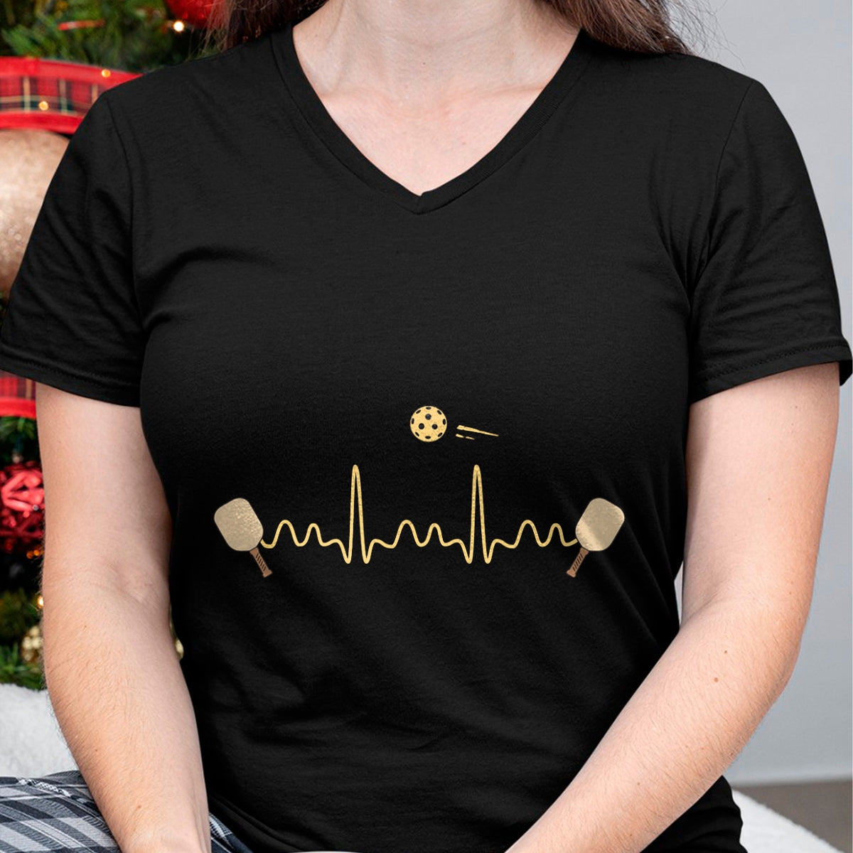 Funny Pickleball Shirt, Pickleball Lover Unisex T-Shirt/Hoodie/Sweatshirt HLT00 - Funny Heartbeat Pickleball Player EKG Woman Men Kids Long Sleeve T-Shirt