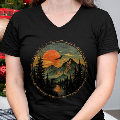Funny Camping Shirt, Gift For Camping Lover Unisex T-Shirt/Hoodie/Sweatshirt HLT00 - Vintage Camping Forest Trees Wildlife Nature Lover Outdoor T-Shirt