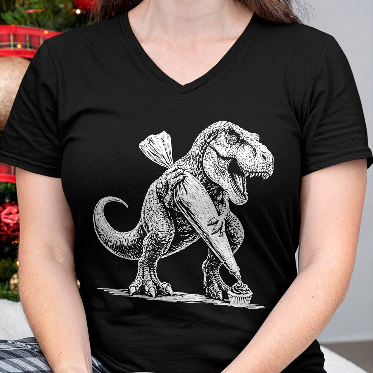 Best Dinosaur Lover Shirt, Funny Dinosaur UnisexT-Shirt/Hoodie/Sweatshirt HLT00 - T-Rex Baking Cupcake Dinosaur Pastry Chef Cook T-Shirt