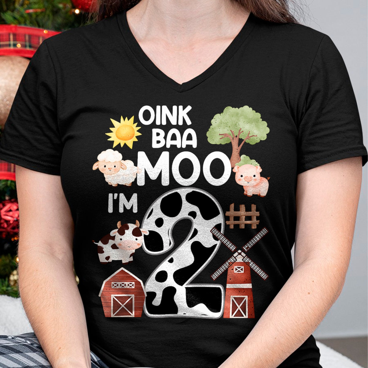 Best Farmer Life Shirt, Funny Farmer UnisexT-Shirt/Hoodie/Sweatshirt HLT00 - Oink Baa Moo I'm 2 Farm Theme Birthday Gift 2 Year Old Party T-Shirt