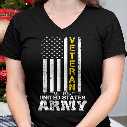 Proud Veteran Shirt, Funny Veteran UnisexT-Shirt/Hoodie/Sweatshirt HLT00 - Veteran of United States US Army Veteran Gold T-Shirt