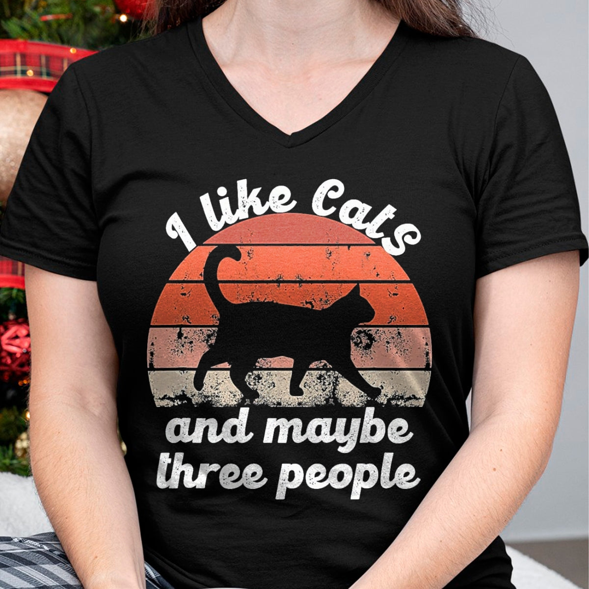 Cat Love Shirt, Funny Cat Lover Gift UnisexT-Shirt/Hoodie/Sweatshirt HLT00 - I Like Cats and Maybe 3 People T-Shirt, Men, Black, 3X-Large (1)