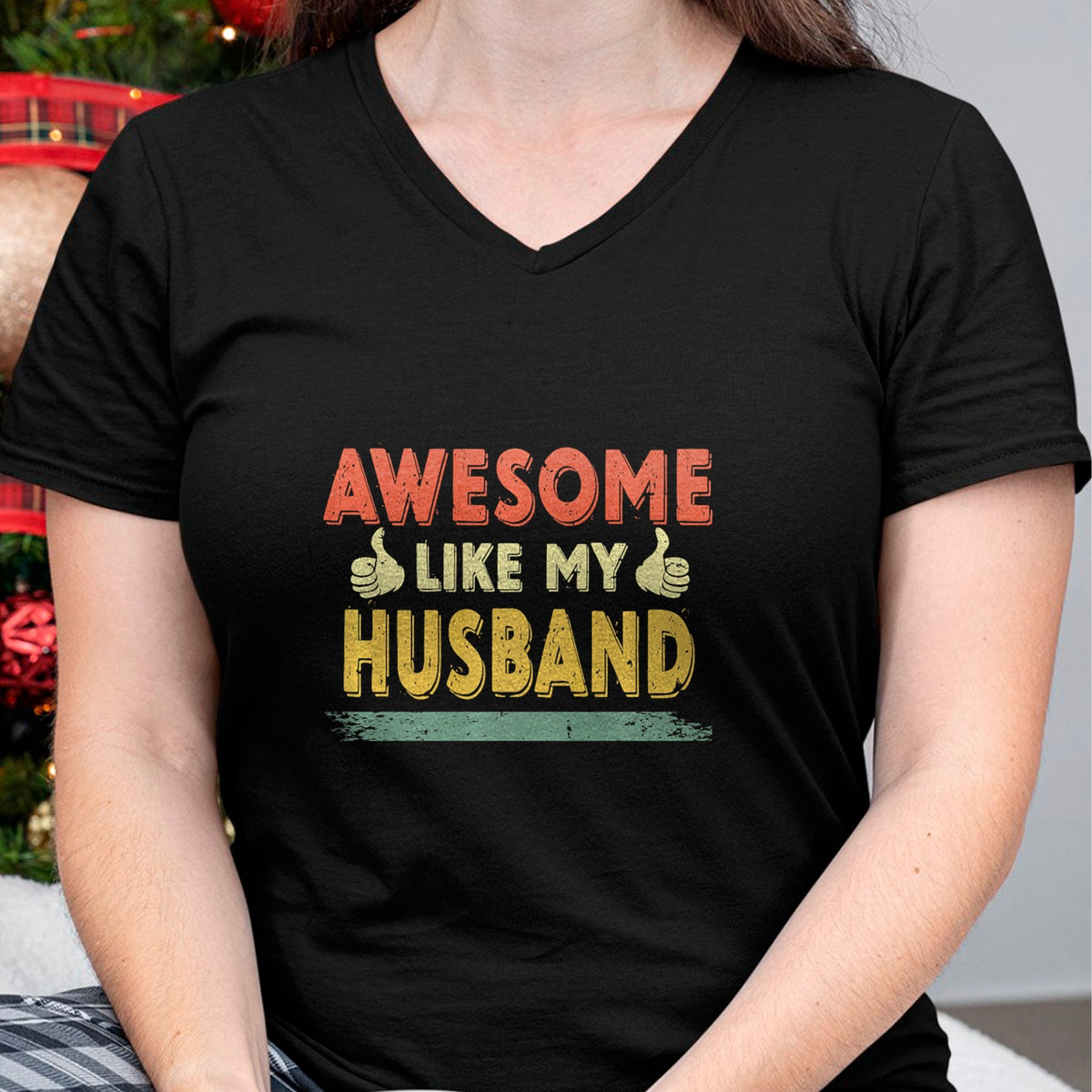 Best Wife Shirt, Wife and Husband Unisex T-Shirt/Hoodie/Sweatshirt HLT00 - Retro Awesome Like My Husband Family Lover Father's Day Premium T-Shirt
