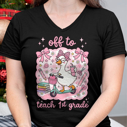 Best Student Shirt, Funny Back To School UnisexT-Shirt/Hoodie/Sweatshirt HLT00 - Off to Teach 1st Grade Back to School First Grade Teachers T-Shirt