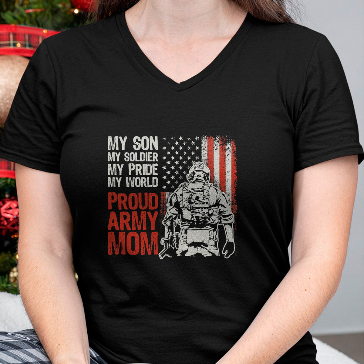 Gift for Mom Shirt, Funny Mom Unisex T-Shirt/Hoodie/Sweatshirt HLT00 - My Son My Soldier Hero Proud Army Mom US Military Mother T-Shirt