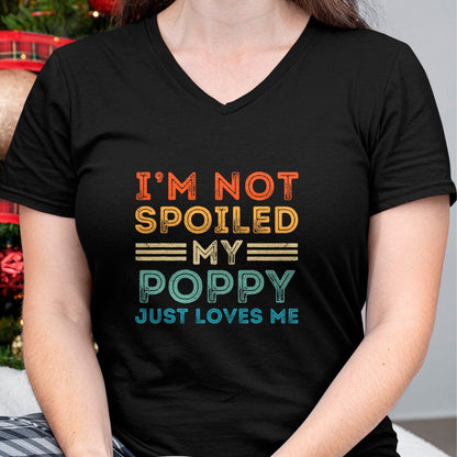Best Grandma Shirt, Proud Grandma Unisex T-Shirt/Hoodie/Sweatshirt HLT00 - I'm Not Spoiled My Poppy Just Loves Me Retro Kids Boys Tee T-Shirt
