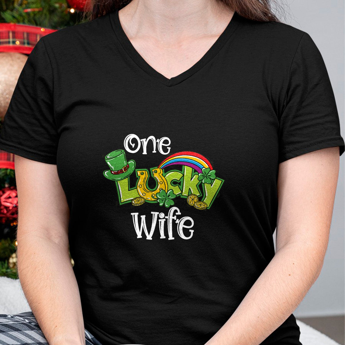 Best Wife Shirt, Wife and Husband Unisex T-Shirt/Hoodie/Sweatshirt HLT00 - Gift for wife T shirt, lucky wife   One Lucky Wife St Patricks Day Shirt One Lucky Wife T-Shirt (1)