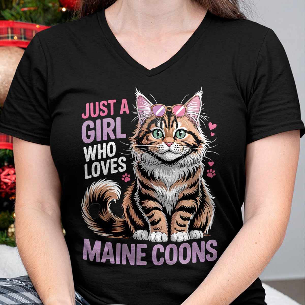 Cat Love Shirt, Funny Cat Lover Gift UnisexT-Shirt/Hoodie/Sweatshirt HLT00 - Girls Maine Coon T-Shirt