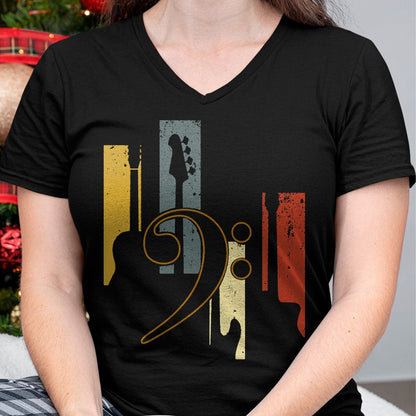 Guitar Lover Shirt, Funny Guitar UnisexT-Shirt/Hoodie/Sweatshirt HLT00 - Bass Clef Vintage Bass Guitar Players Music Vintage Guitar T-Shirt