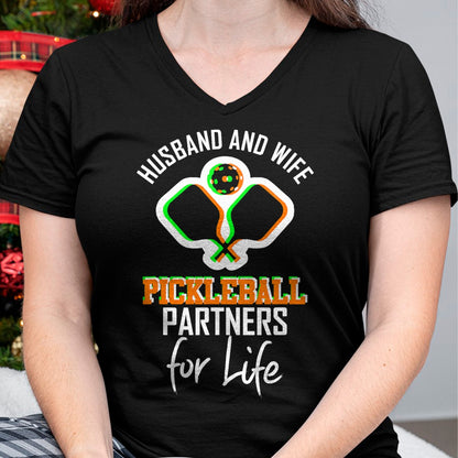 Funny Pickleball Shirt, Pickleball Lover Unisex T-Shirt/Hoodie/Sweatshirt HLT00 - Husband Wife Pickleball Partners for Life matching team gift T-Shirt