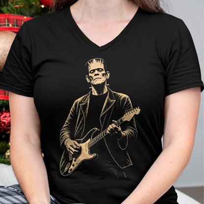 Guitar Lover Shirt, Funny Guitar UnisexT-Shirt/Hoodie/Sweatshirt HLT00 - Vintage Frankenstein Playing Guitar Halloween Frankenstein T-Shirt