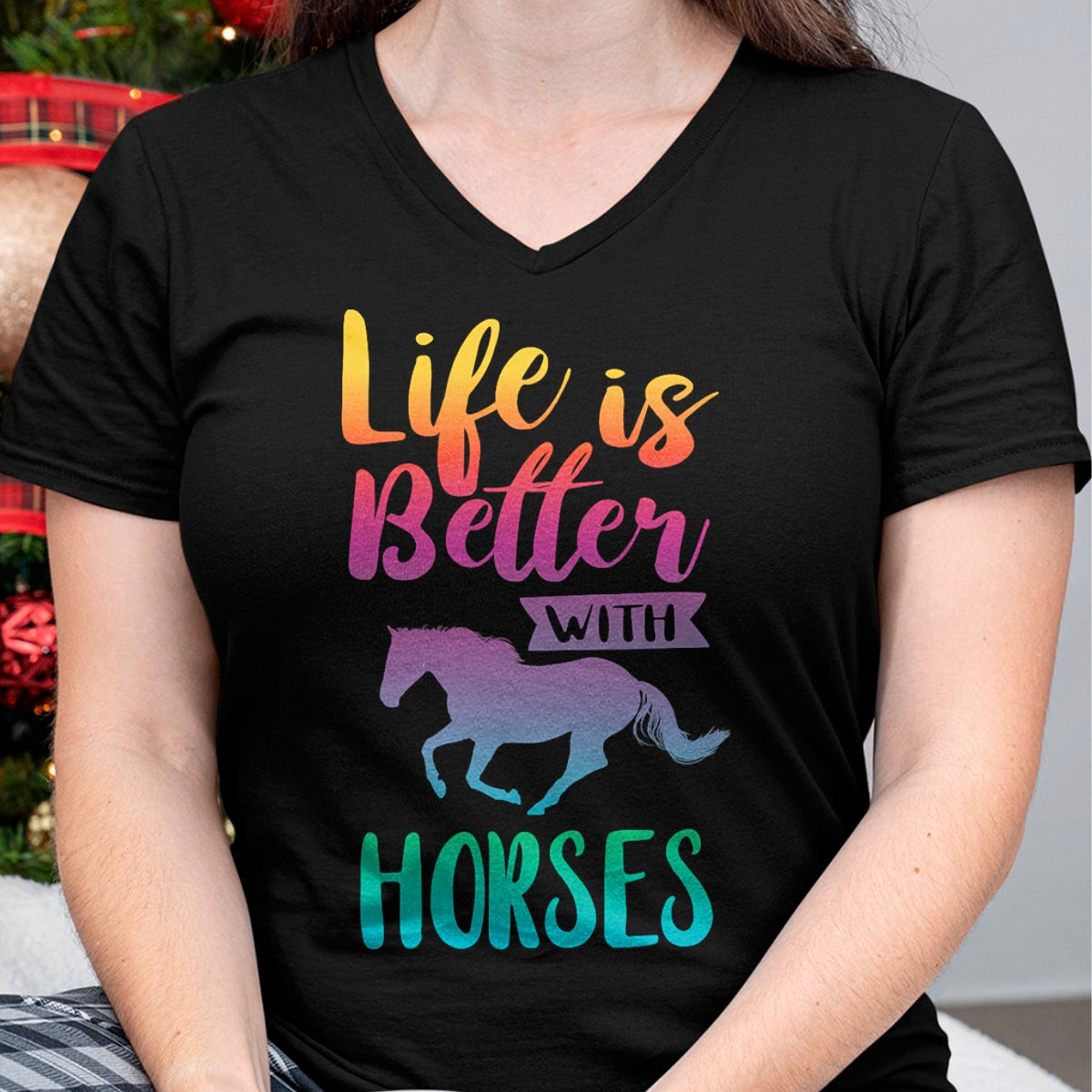 Best Horse Lover Shirt , Funny Horse UnisexT-Shirt/Hoodie/Sweatshirt HLT00 - Cute Life is Better with Horses Horseback Riding T-Shirt