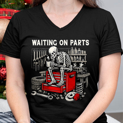 Best Mechanic Life Shirt, Funny Mechanic UnisexT-Shirt/Hoodie/Sweatshirt HLT00 - Funny Waiting On Parts Retro Mechanic Skeleton Auto Repair T-Shirt