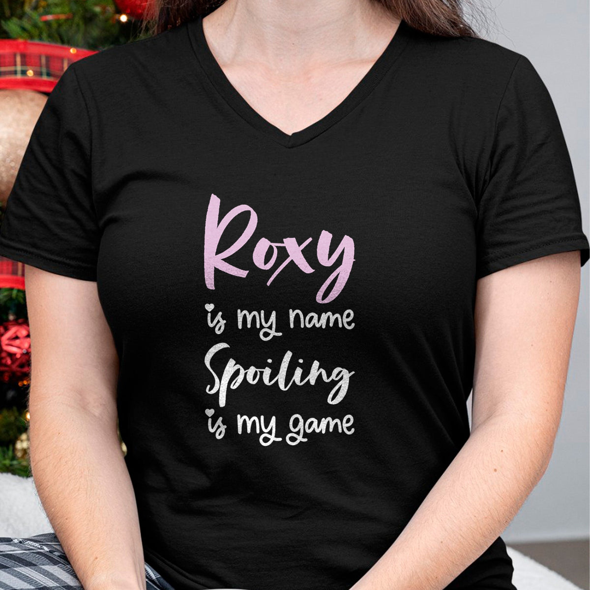 Best Wife Shirt, Wife and Husband Unisex T-Shirt/Hoodie/Sweatshirt HLT00 - Roxy Name Personalized Women Spoiled Girl Cute Pink Black T-Shirt (1)