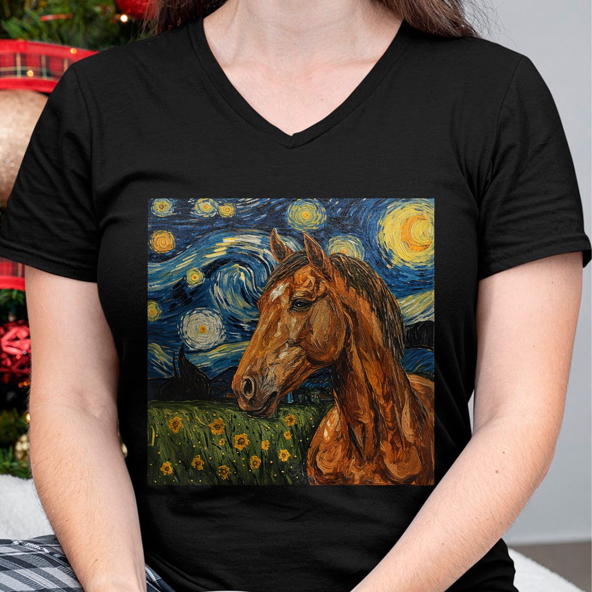 Best Horse Lover Shirt , Funny Horse UnisexT-Shirt/Hoodie/Sweatshirt HLT00 - Horse Lover Van Gogh Style Starry Night Graphic T-Shirt