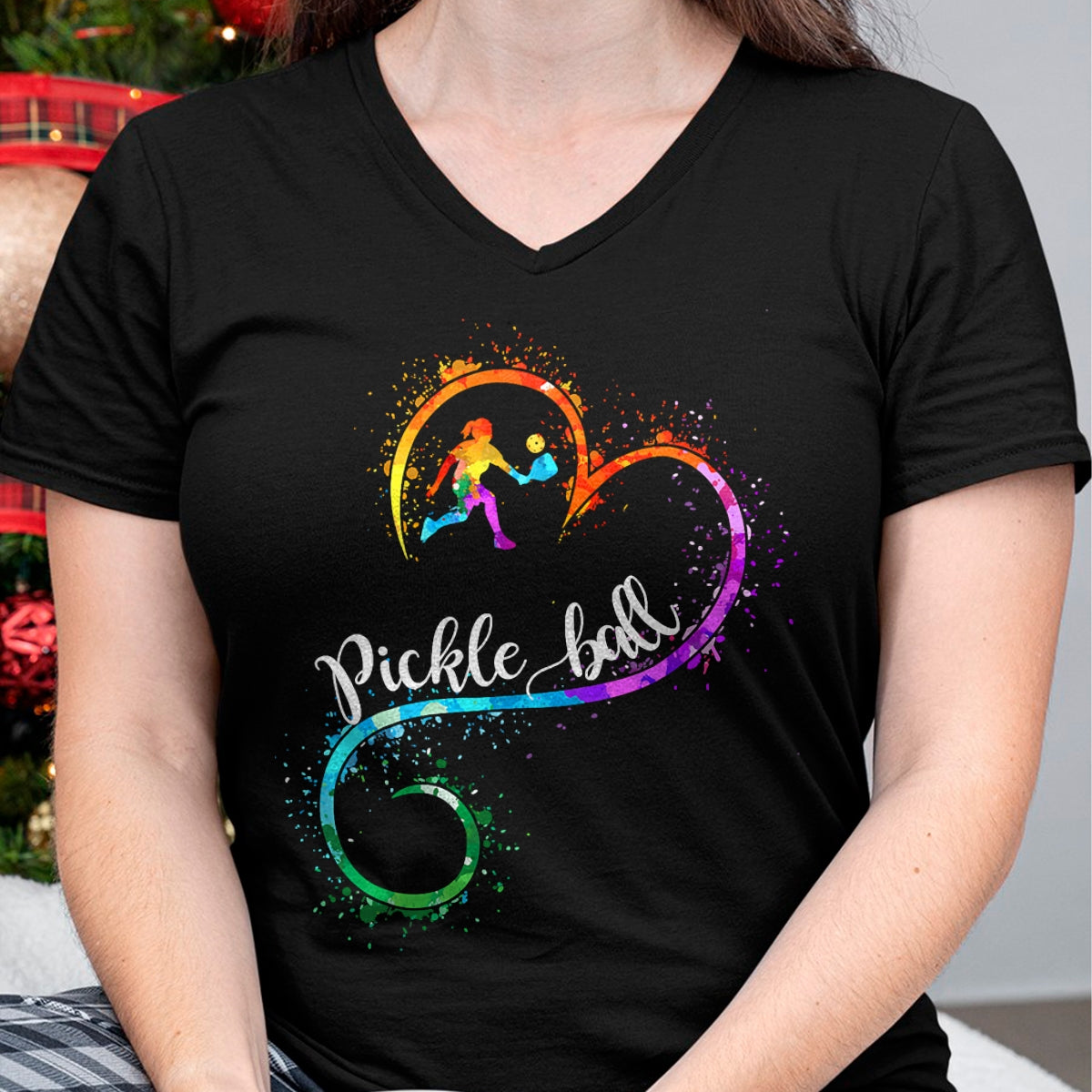 Funny Pickleball Shirt, Pickleball Lover Unisex T-Shirt/Hoodie/Sweatshirt HLT00 - I Love Pickleball Watercolors Funny Pickleball Girl Player T-Shirt