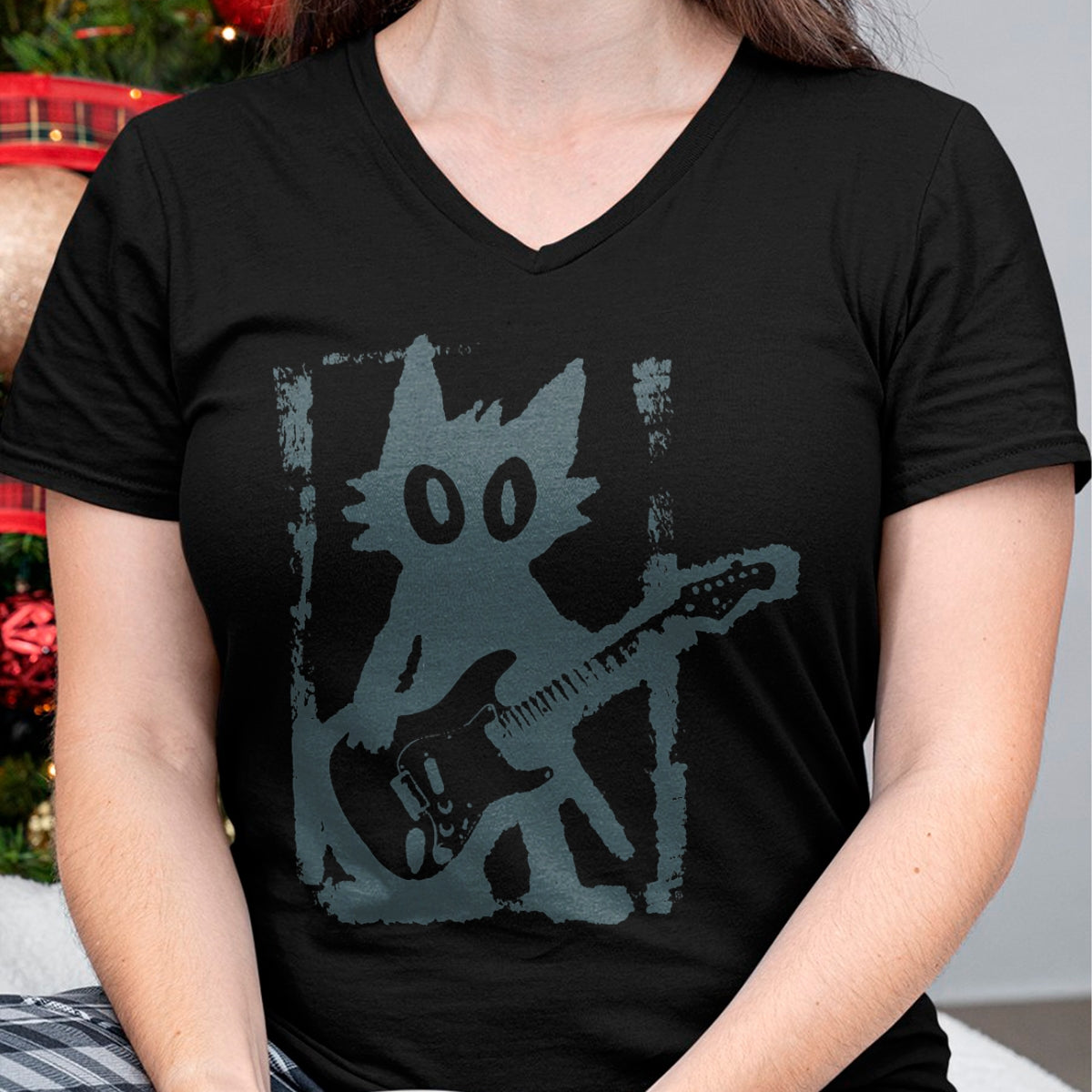 Guitar Lover Shirt, Funny Guitar UnisexT-Shirt/Hoodie/Sweatshirt HLT00 - Cat Playing Guitar Rock Star Rock and Roll Men Women Kids T-Shirt (1)