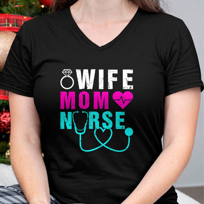 Funny Nurse Shirt, Nurse Unisex T-Shirt/Hoodie/Sweatshirt HLT00 - Wife Mom Nurse Practitioner NP Nurse Practitioners T-Shirt