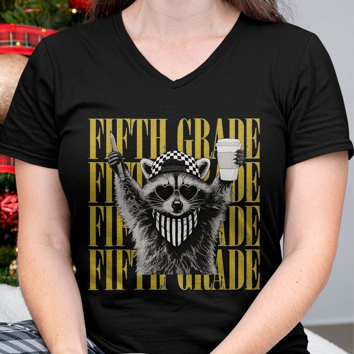 Best Teacher Shirt, Funny Teacher UnisexT-Shirt/Hoodie/Sweatshirt HLT00 - Funny Fifth Grade Teacher Feral Raccoon Back to School T-Shirt, Men, Black, 3X-Large