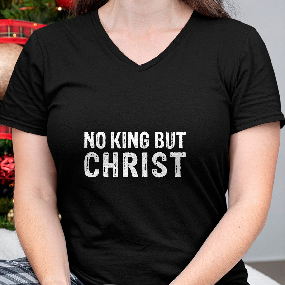Christian Tee, Christian Faith Unisex T-Shirt/Hoodie/Sweatshirt HLT00 - Christian No King But Christ Christianity T-Shirt