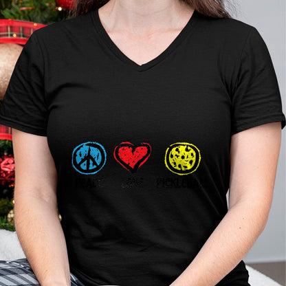 Funny Pickleball Shirt, Pickleball Lover Unisex T-Shirt/Hoodie/Sweatshirt HLT00 - Peace Love Pickleball Pickleball Shirt for Pickleball Player T-Shirt