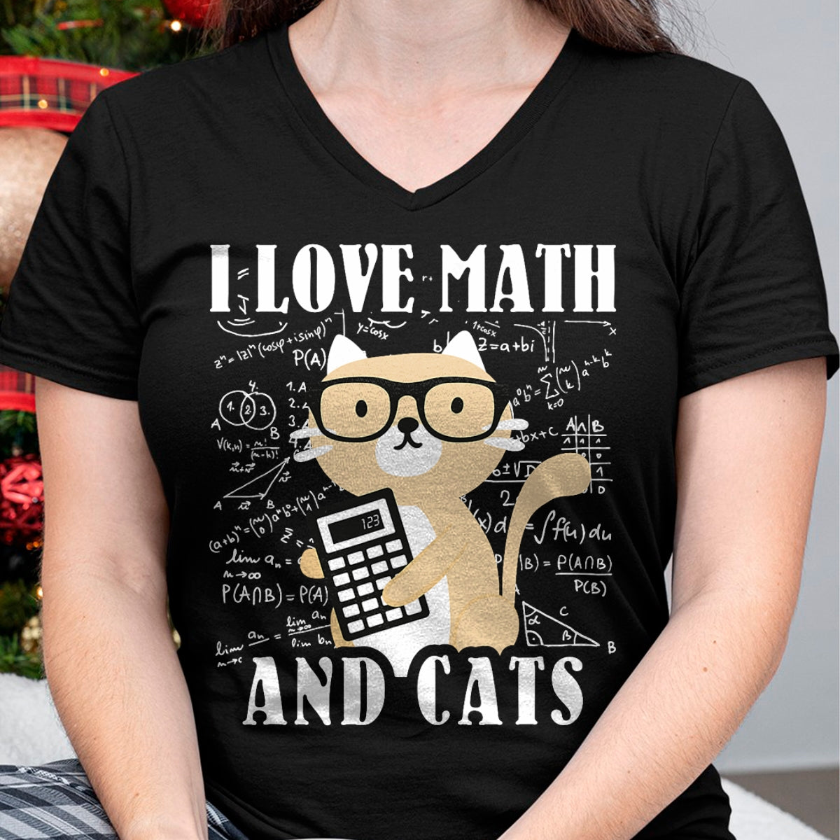 Cat Love Shirt, Funny Cat Lover Gift UnisexT-Shirt/Hoodie/Sweatshirt HLT00 - Math Kitty Cat I Love Math and Cats Mathematics Math T-Shirt for Men Women Kids