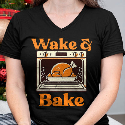 Best Thanksgiving Family Shirt , Funny Thanksgiving UnisexT-Shirt/Hoodie/Sweatshirt HLT00 - Thanksgiving Wake and Bake Funny Turkey Day Dad Men Women T-Shirt