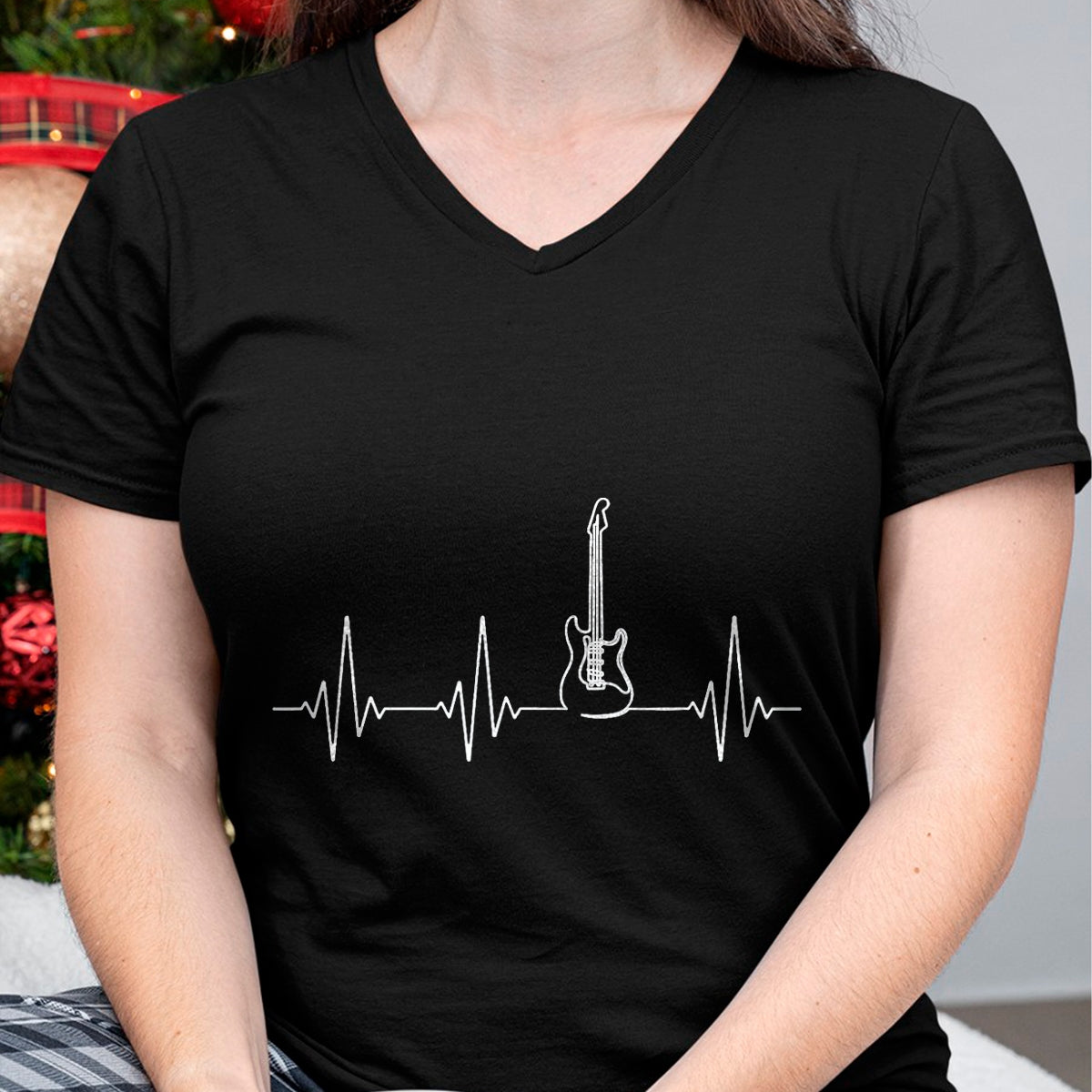Guitar Lover Shirt, Funny Guitar UnisexT-Shirt/Hoodie/Sweatshirt HLT00 - Guitar Heartbeat Music Instrument for Guitarist T-Shirt, Men, Black, 3X-Large