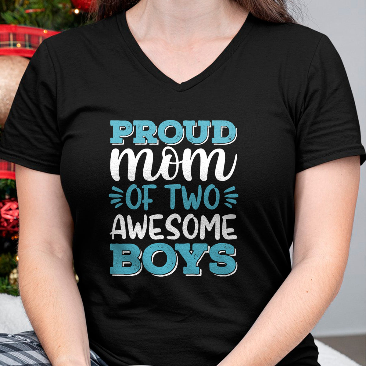 Gift for Mom Shirt, Funny Mom Unisex T-Shirt/Hoodie/Sweatshirt HLT00 - Boy Mom Shirt For Women, Proud Mom Of 2 Awesome Boys T-Shirt