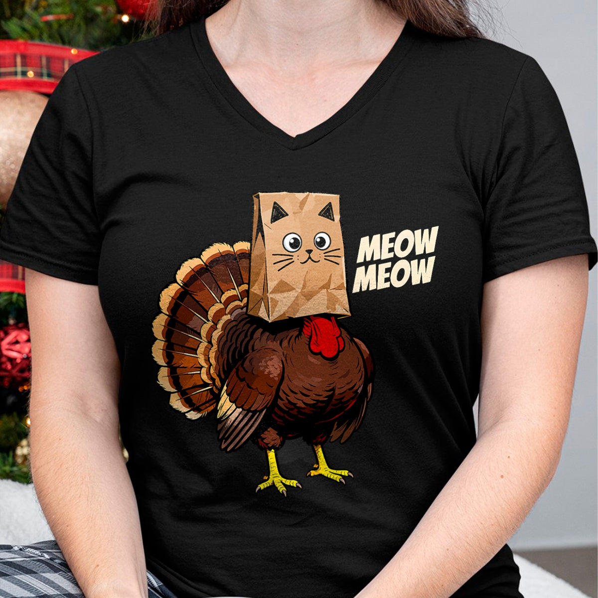 Best Thanksgiving Family Shirt , Funny Thanksgiving UnisexT-Shirt/Hoodie/Sweatshirt HLT00 - Thanksgiving Turkey Cat Meow Funny Thanksgiving Men Women T-Shirt