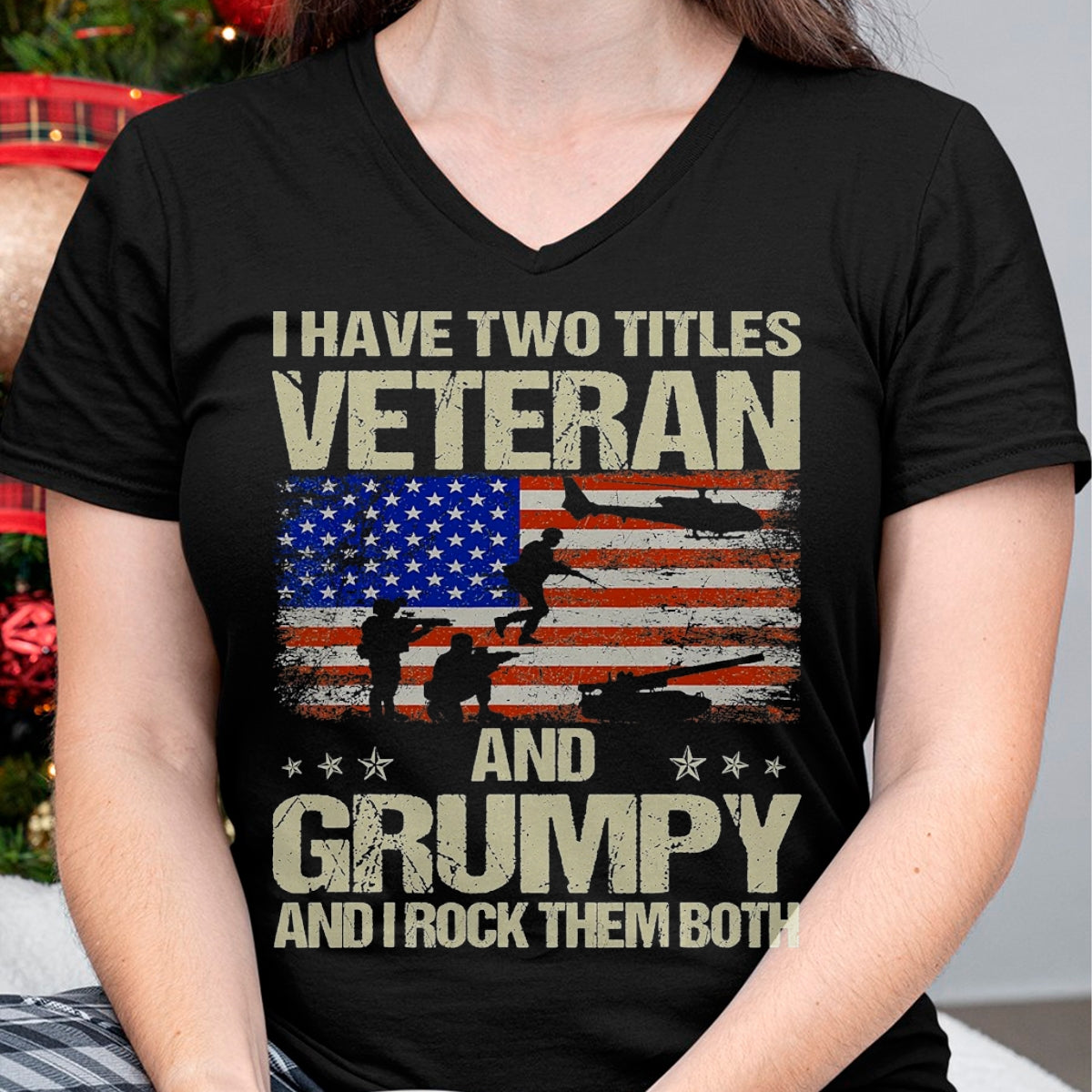 Proud Veteran Shirt, Funny Veteran UnisexT-Shirt/Hoodie/Sweatshirt HLT00 - I Have Two Titles Veteran and Grumpy Funny Dad Papa Grandpa T-Shirt, Men, Black, 3X-Large