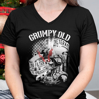 Proud Veteran Shirt, Funny Veteran UnisexT-Shirt/Hoodie/Sweatshirt HLT00 - Grumpy Old Veteran Funny Patriotic Military Humor Design T-Shirt