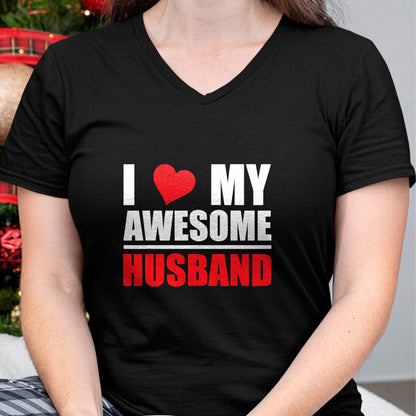 Best Wife Shirt, Wife and Husband Unisex T-Shirt/Hoodie/Sweatshirt HLT00 - I Love My Awesome Husband Romantic Gift for Wife or Husband T-Shirt (1)